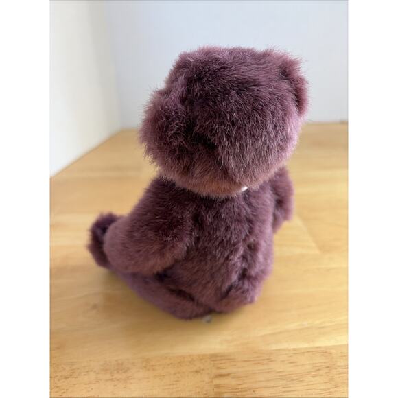 Brighton Plush Teddy Bear Heartley Heart Charm & Heart Nose Purple Pink Bow 6" - Picture 2 of 4